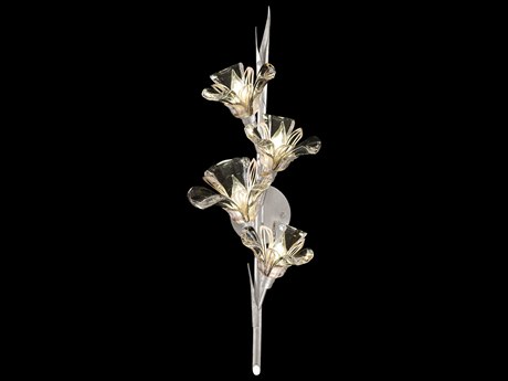 Fine Art Handcrafted Lighting Azu 4-Light Silver Crystal Wall Sconce