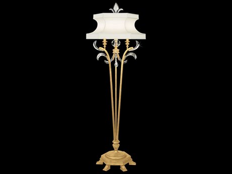 Fine Art Handcrafted Lighting Beveled Arcs Gold Leaf Crystal Floor Lamp