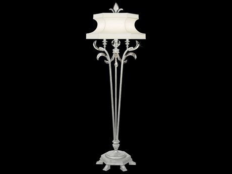 Fine Art Handcrafted Lighting Beveled Arcs Silver Leaf Crystal Floor Lamp