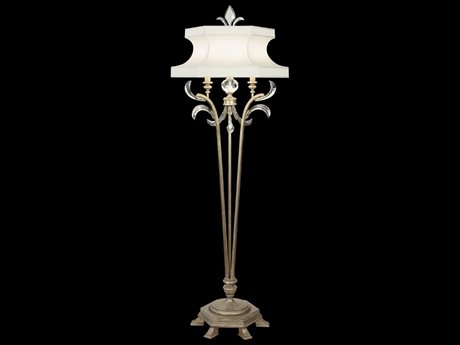 Fine Art Handcrafted Lighting Beveled Arcs Silver Crystal Floor Lamp