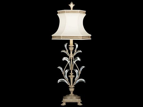 Fine Art Handcrafted Lighting Beveled Arcs Silver Crystal Table Lamp