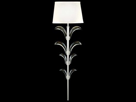 Fine Art Handcrafted Lighting Beveled Arcs 1-Light Silver Leaf Crystal Wall Sconce