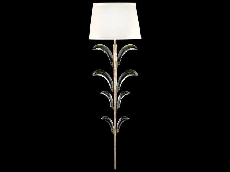 Fine Art Handcrafted Lighting Beveled Arcs Silver Crystal Wall Sconce