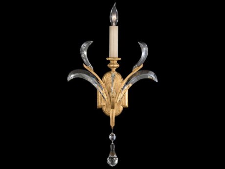Fine Art Handcrafted Lighting Beveled Arcs Gold Crystal Wall Sconce
