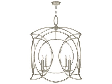 Fine Art Handcrafted Lighting Cienfuegos 6-Light Silver Leaf Candelabra Chandelier