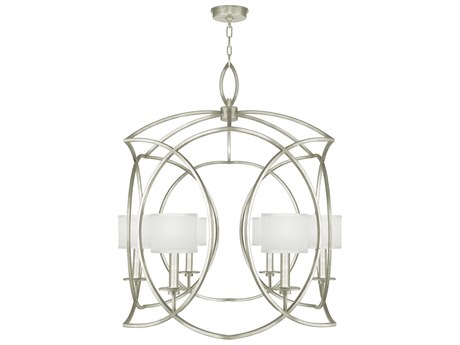 Fine Art Handcrafted Lighting Cienfuegos 6-Light Silver Leaf Candelabra Chandelier