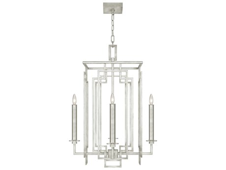 Fine Art Handcrafted Lighting Cienfuegos 4-Light Silver Leaf Candelabra Chandelier