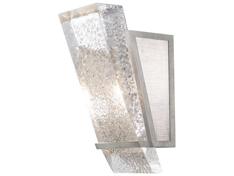 Fine Art Handcrafted Lighting Crownstone 1-Light Silver Leaf Glass Wall Sconce