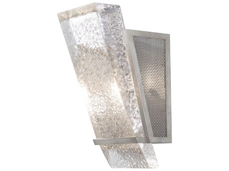 Fine Art Handcrafted Lighting Crownstone 1-Light Silver Leaf Glass Wall Sconce