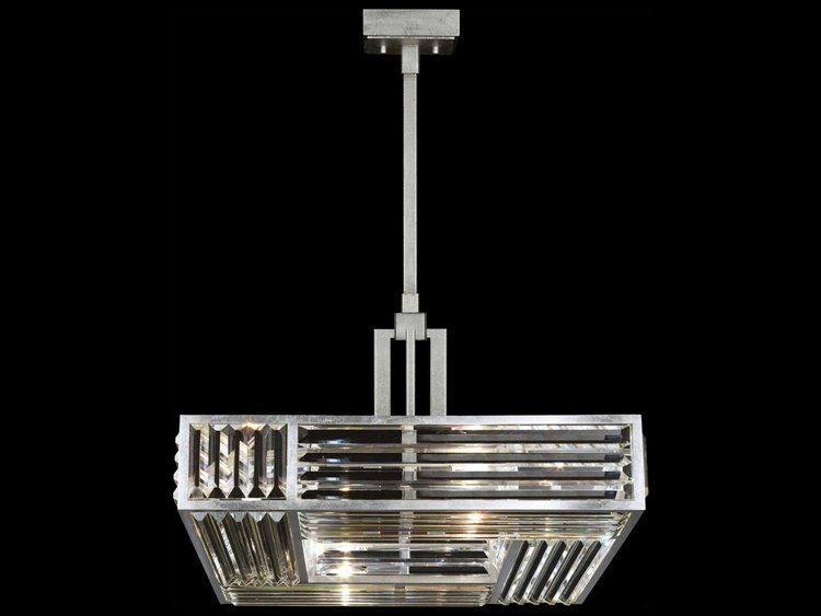 Fine Art Handcrafted Lighting Crystal Enchantment 4-Light Silver Pendant