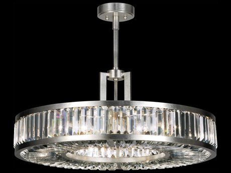 Fine Art Handcrafted Lighting Crystal Enchantment 6-Light Silver Drum Pendant