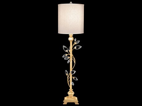 Fine Art Handcrafted Lighting Crystal Laurel Gold Leaf Buffet Lamp
