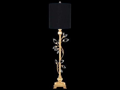 Fine Art Handcrafted Lighting Crystal Laurel Gold Leaf Buffet Lamp