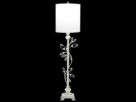 Fine Art Handcrafted Lighting Crystal Laurel Silver Leaf Buffet Lamp