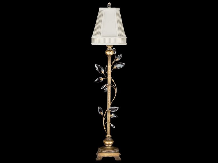 Fine Art Handcrafted Lighting Crystal Laurel Gold Buffet Lamp