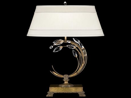 Fine Art Handcrafted Lighting Crystal Laurel Gold Table Lamp