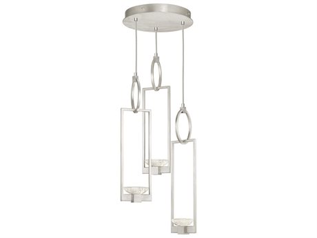 Fine Art Handcrafted Lighting Delphi 3-Light Silver Glass Bowl Pendant