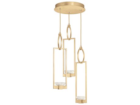 Fine Art Handcrafted Lighting Delphi 3-Light Gold Glass Bowl Pendant