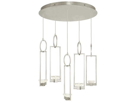 Fine Art Handcrafted Lighting Delphi 5-Light Silver Glass Bowl Pendant