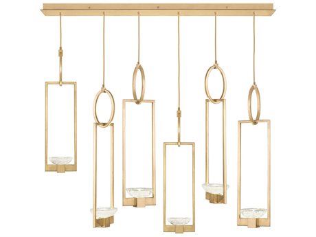 Fine Art Handcrafted Lighting Delphi 6-Light Gold Glass Bowl Pendant