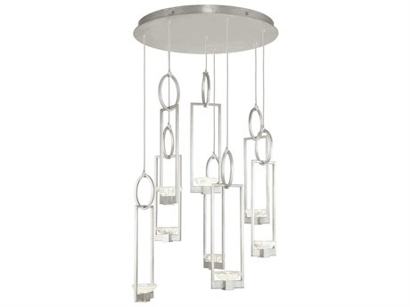 Fine Art Handcrafted Lighting Delphi 8-Light Silver Glass Bowl Pendant