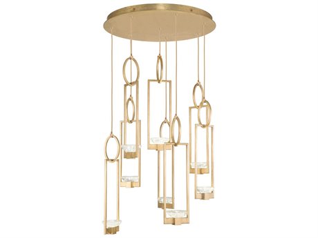 Fine Art Handcrafted Lighting Delphi 8-Light Gold Glass Bowl Pendant
