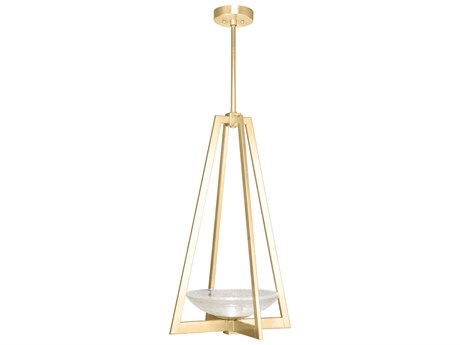 Fine Art Handcrafted Lighting Delphi 2-Light Gold Glass LED Bowl Pendant