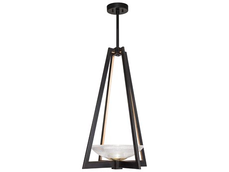 Fine Art Handcrafted Lighting Delphi 2-Light Black Glass LED Bowl Pendant