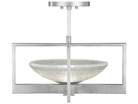 Fine Art Handcrafted Lighting Delphi 1-Light Silver Glass LED Bowl Pendant