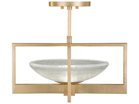 Fine Art Handcrafted Lighting Delphi 1-Light Gold Glass LED Bowl Pendant