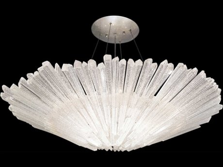 Fine Art Handcrafted Lighting Diamantina 8-Light Silver Crystal Bowl Pendant