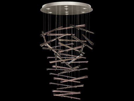 Fine Art Handcrafted Lighting Elevate 8-Light Silver Leaf Glass LED Pendant