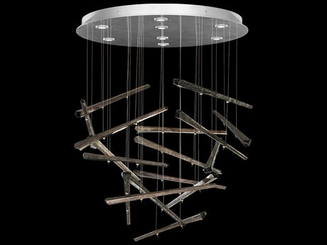 Fine Art Handcrafted Lighting Elevate 8-Light Silver Leaf Glass LED Pendant
