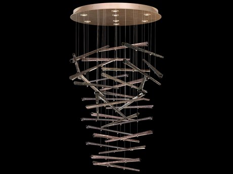 Fine Art Handcrafted Lighting Elevate 8-Light Gold Leaf Glass LED Pendant