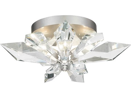 Fine Art Handcrafted Lighting Foret 4-Light Silver Crystal Flush Mount
