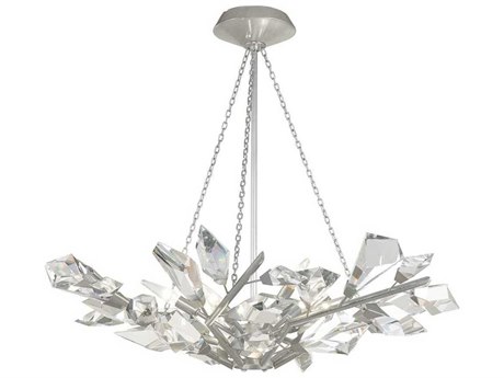 Fine Art Handcrafted Lighting Foret 6-Light Silver Leaf Crystal Pendant