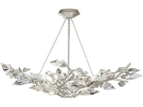 Fine Art Handcrafted Lighting Foret 6-Light Silver Leaf Crystal Pendant