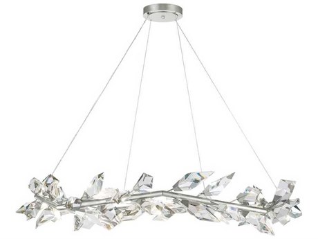 Fine Art Handcrafted Lighting Foret 12-Light Silver Leaf Crystal Pendant