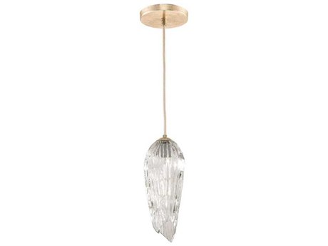 Fine Art Handcrafted Lighting Las Olas 1-Light Gold Leaf Glass Mini Pendant
