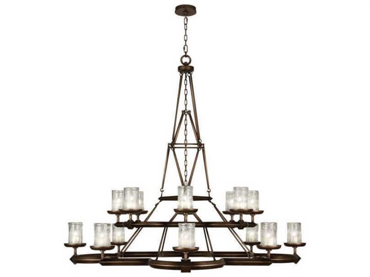 Fine Art Handcrafted Lighting Liaison 16-Light Bronze Candelabra Cylinder Tiered Chandelier