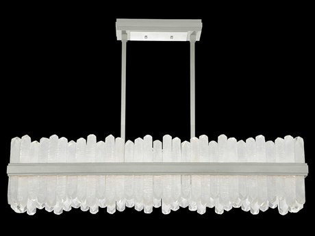 Fine Art Handcrafted Lighting Lior 48-Light Silver Glass LED Drum Island Pendant