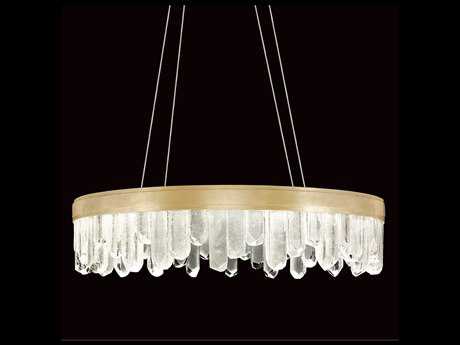 Fine Art Handcrafted Lighting Lior 20-Light Gold Leaf Glass LED Drum Pendant