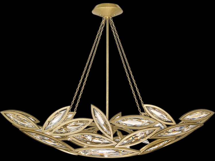 Fine Art Handcrafted Lighting Marquise 7-Light Gold Crystal Pendant