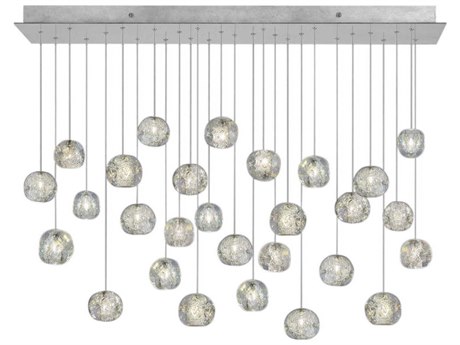 Fine Art Handcrafted Lighting Natural Inspirations 28-Light Silver Glass LED Island Pendant