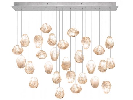 Fine Art Handcrafted Lighting Natural Inspirations 28-Light Silver Glass LED Island Pendant