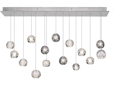 Fine Art Handcrafted Lighting Natural Inspirations 15-Light Silver Glass LED Island Pendant