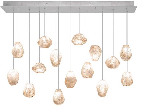 Fine Art Handcrafted Lighting Natural Inspirations 15-Light Silver Glass LED Island Pendant