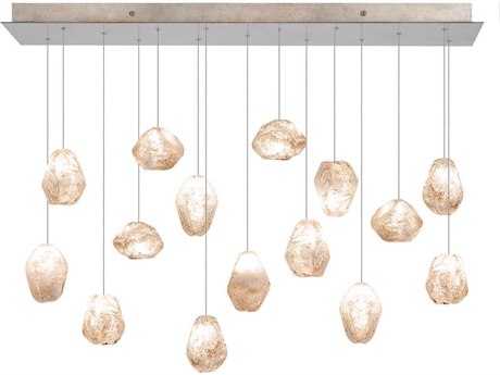 Fine Art Handcrafted Lighting Natural Inspirations 15-Light Gold Glass LED Island Pendant