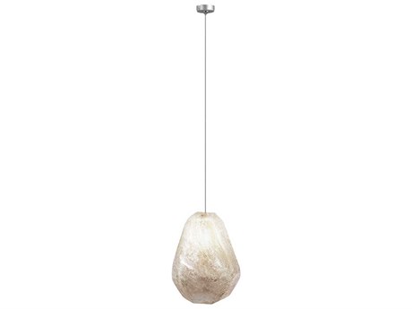 Fine Art Handcrafted Lighting Natural Inspirations 1-Light Silver Glass LED Mini Pendant