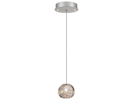 Fine Art Handcrafted Lighting Natural Inspirations 1-Light Silver Glass LED Bell Mini Pendant